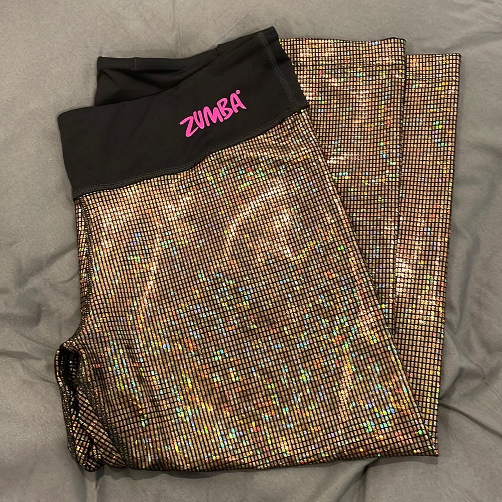 Gold Zumba capri leggings